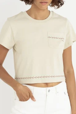 Vintage Floral Crop Tee Natural