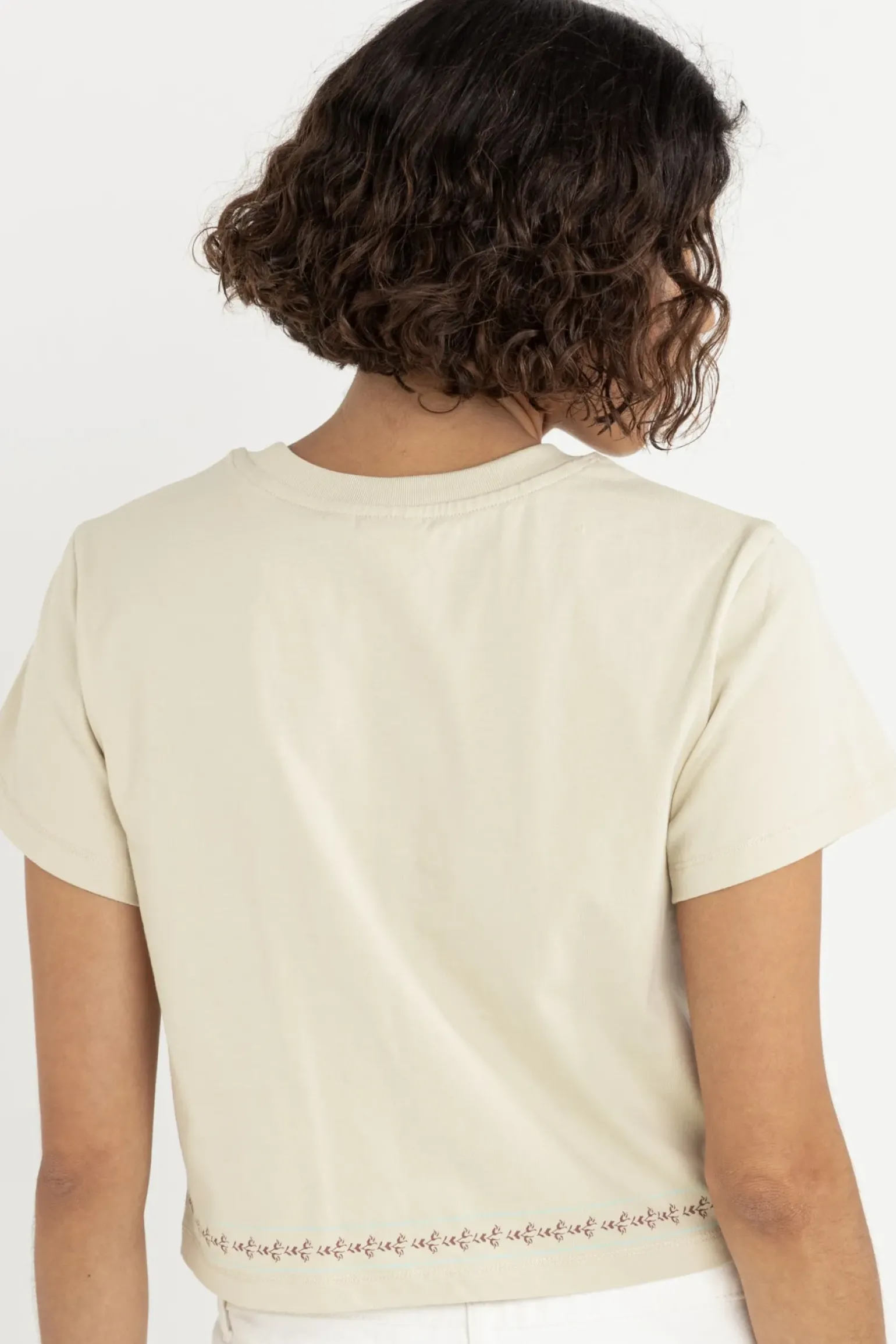 Vintage Floral Crop Tee Natural