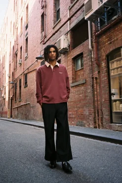 Vintage Rugby Ls Polo Merlot