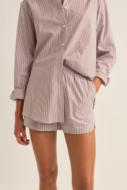 Zephyr Stripe Beach Short Chocolate