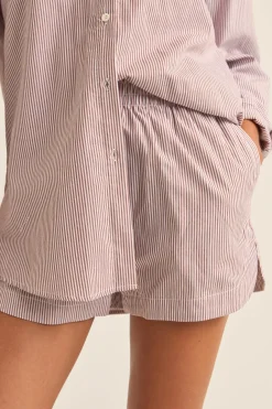 Zephyr Stripe Beach Short Chocolate