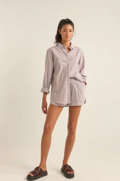 Zephyr Stripe Beach Short Chocolate